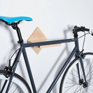 Ecofriendly Beech Wooden Bike Rack Wall Mounted Bicycle Bracket
