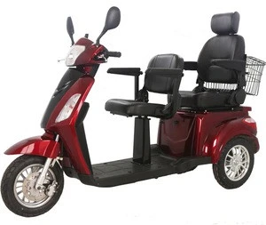 EEC Approved 2 seats 3 wheel electric handicapped scooter 1000W Tricycle mobility scooter