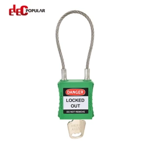 Elecpopular Master Keyed safety cable padlock with Custom laser coding and label for Industrial lockout-tagout cable padlock