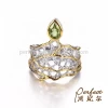 Elegant Fashion Crown 925 Sterling Silver Jewelry Natural Peridot Ring