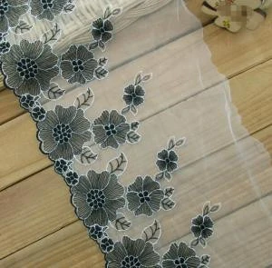 Embroidery lace trim sequin bead border 3D french lace lacy fabric accessories for underwear garment and dress