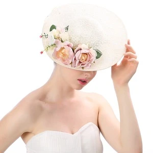 English Style headwear Bride linen mesh formal hat