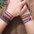 Import Ethnic style Bohemia African handmade cotton thread fabric woven pattern knotted colorful friendship woven bracelet from China