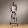 European retro nostalgic bracket clock decoration creative antique iron photography props cafes home floor clock