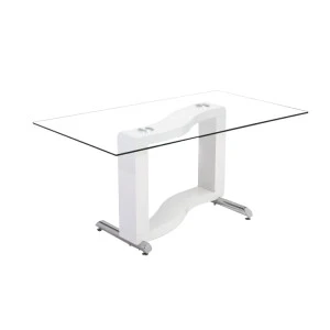 European Style 4 Seater Dining Set Tempered Glass Top Dining Table And Chairs