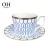 Import European style bone china coffee cup set for afternoon tea decal craft ceramic coffee cup and saucer for party event rental from China