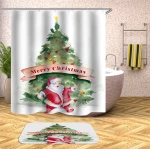 Eva Christmas Shower Curtain Sets Bathroom Sets with Shower Curtain And Rugs