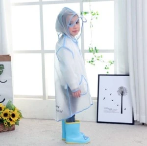 Eva Manufacturer Clear Waterproof Kid Transparent Fashion Pvc Raincoat