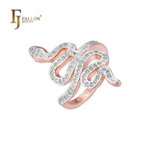 F93202483 FJ Fallon Fashion Jewelry fashion snake rings Plated in Rose Gold two tone brass based