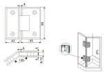 FA203 brass 135 Degree Glass to Glass Shower Door Hinge