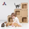 Factory custom beautiful children DIY handmade doodle toy cat house toy house