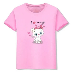 Factory custom cheap wholesale cotton printed short sleeve girl t shirt