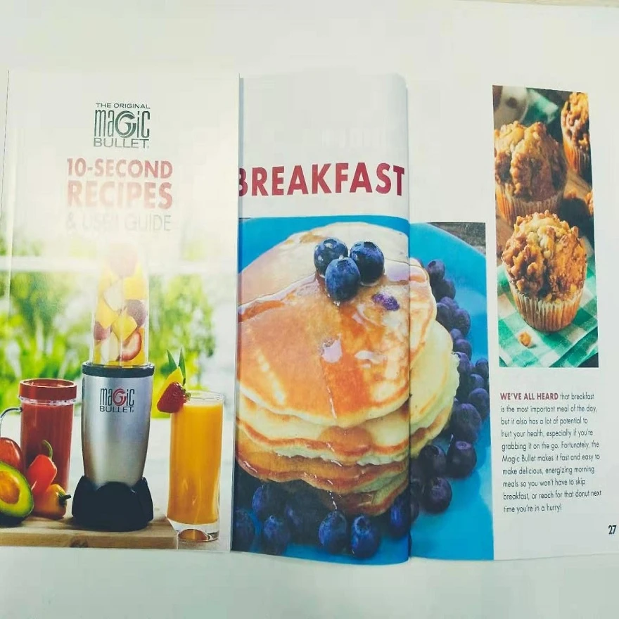 Factory Custom  Color Softcover Food  Recipe Book/Booklet /Cookbook/Menu Printing