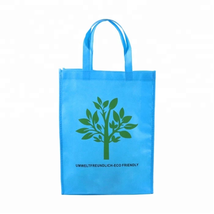 Factory custom logo green tree eco-friendly recyclable fabric non woven shopping bag
