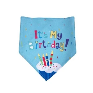 Factory direct pet birthday triangle scarf  dog bandana and birthday party hat