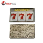Factory direct sales square colorful glitter matel golf ball marker
