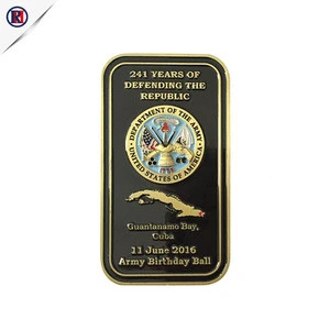 Factory price custom brass square metal navy souvenir coin 3D army challenge coin for collection