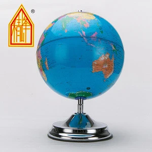 Factory Sale 10 Inch (25cm) PVC World Globe Metal Ruler And Base Geography Globe