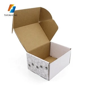 Factory supplier custom shipping box recycled product white corrugated box,paper packaging box