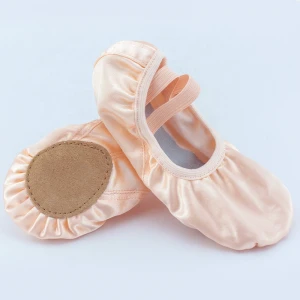 Factory Wholesale Beautiful Satin Dance Ballet Flats Shoes