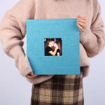 Factory Wholesale Professional Linen Cloth Self-adhesive Film Paste Type Family Photo Album