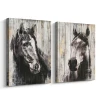 famous paintings with horses Abstract black horse heard oil painting giclee chinese wall art reproductions for home hotel