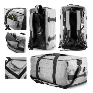 Fashion Customized OEM Large Carbon Lined Smell Proof Backpack Duffle Bag With Combo Lock