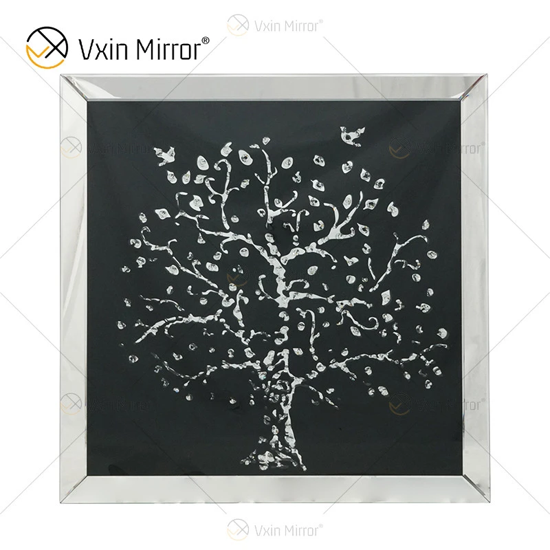 Fashion Design WXMA-09 Wall Decoration Crystal Tree Mirrored Wall Art