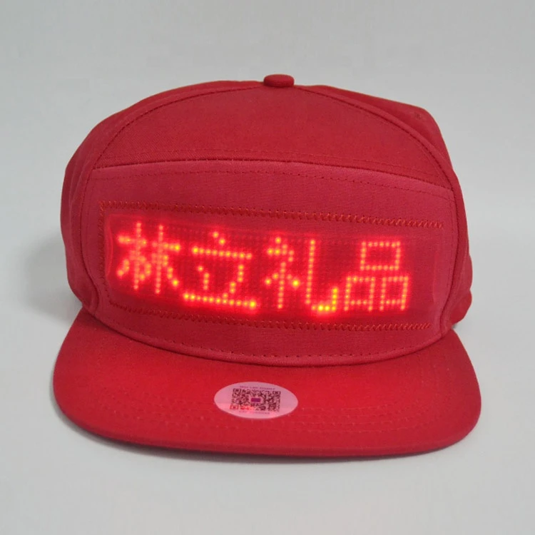 Fashion LED Hat Smart Cool Display Message Hat Cap Mobile APP Control Display Words Flat Peak Hat Cap