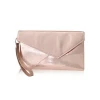 Fashion modern ladies evening party rose gold PU leather clutch bag for women