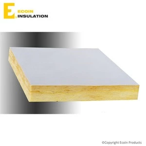 Fiber Glass Cotton eco-friendly fiberglass tank insulation glass wool products with white pvc on one side