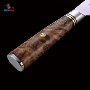 FINDKING AUS-10 damascus steel arrow pattern Sapele wood handle damascus knife 8 inch Bread knife 67 layers kitchen knives