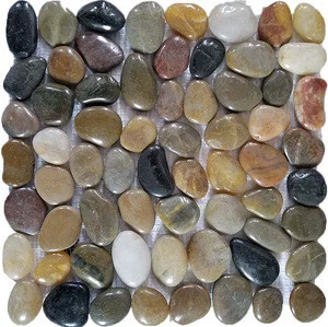 Floor decorative natural landscaping stone polished color pebbles