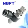 Flow control one touch Pneumatic Speed Control, Air Throttle Push To Connect Valve SC-N Series, Brass Nipple Fittings