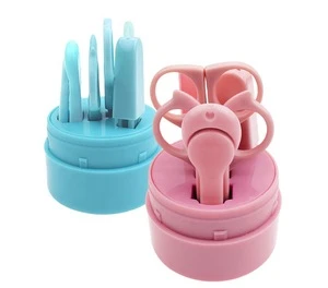 free sample 4 pcs  Safety baby Nail Care set Manicure suit with Scissors Tweezers Nail File for Newborn Infant Toddler In stock