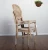 Import French oak wood rattan round back louis stackable dining chairs from China