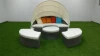 Fresh style rattan bed outdoor garden wicker leisure sofa with comfortable pillows