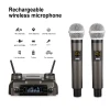 GAW-210 2021 New magnetic induction charging wireless microphone UHF microphone one for two KTV family performance