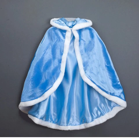 Girls Cape Christmas Princess Hooded Cape Cloak Costume