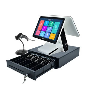 GL-801 15.6 inch dual screen all in one capacitive touch screen pos terminal/pos system/pos machine