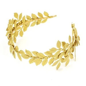 Goddess Gold Metal Multi Leaf Hairbands Forehead Hair Jewelry For Wedding Bridal Handmade Wedding Tiara Head Pieces Accessories