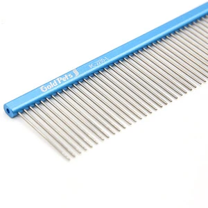 Gold color lightweight aluminum alloy colorful tail comb for dog and cat PC1820G()