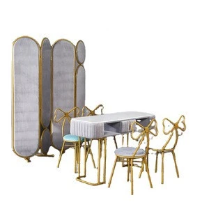 Gold Modern Luxury Customized Nail Manicure Table  for nail salon