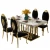 gold stainless steel marble dining table luxury Italian dining table set 6 chairs modern square marble top dining table set