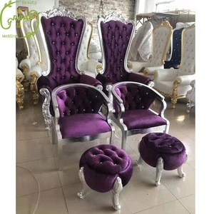 Great Foshan Factory New Arrival  Purple Luxury Throne Nail Salon Modern Pedicure Spa Chair No Plumbing