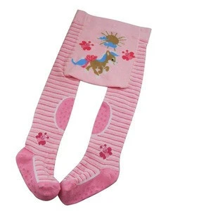 GST-03 Wholesale fashion cute big pp jacquard 100 cotton baby girl tights