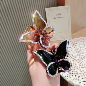 Hair Claw Clip Bling Butterfly Hair Claw Clip Colorful Tortoise Shell Butterfly Shape Acrylic Hair Claw Clips Hairclip Hairpin