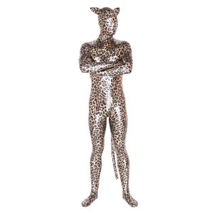 Halloween Shiny Metallic Animal Leopard Zentai Suit Costume