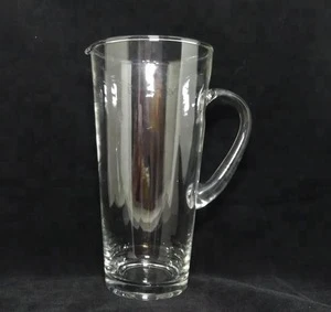 hand blown custom beautiful drinking clear glass water pitcher set