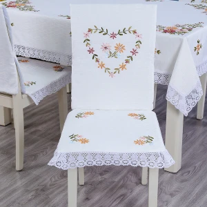 Hand embroidery chair covers spandex, Wedding Rosette White Chair Cover